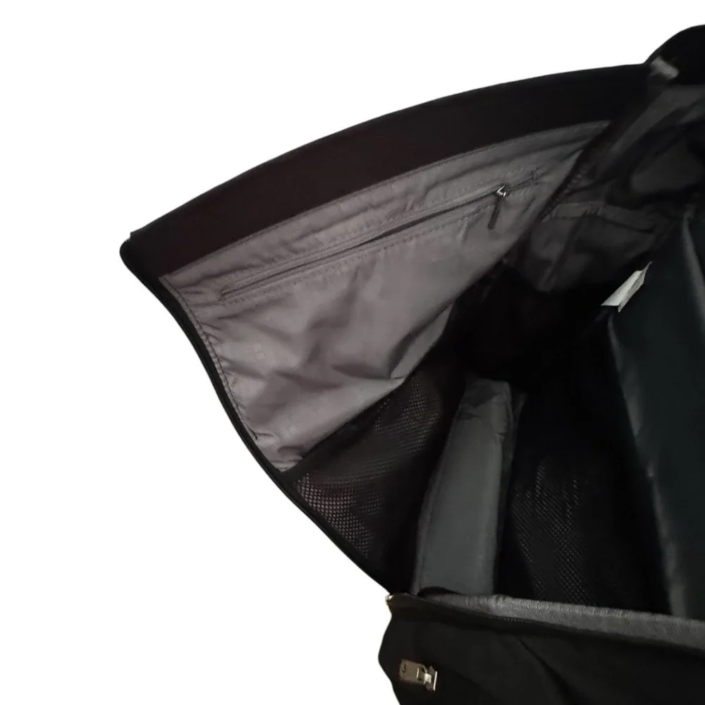 JuJuBe Structured Backpack Black Travel Diaper Bag Silver Hardware